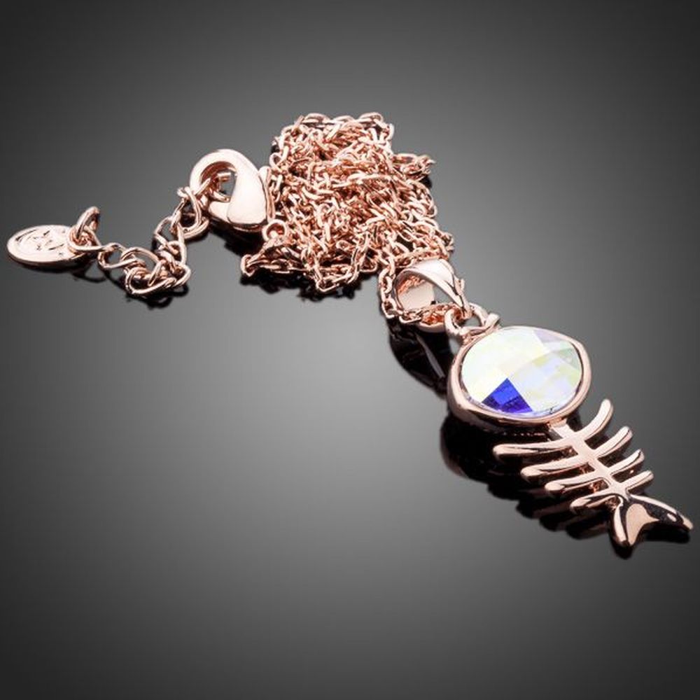 khaista fish bone crystal necklace kpn0117 image 4