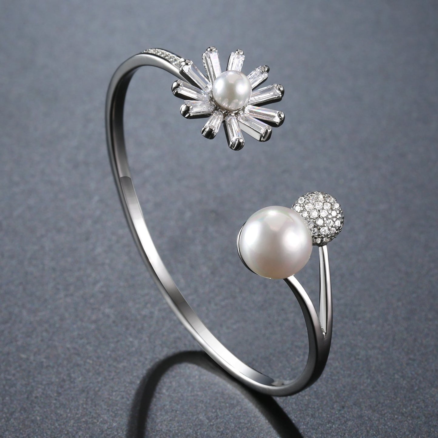khaista flower bracelet pearl bangle adjustable image 4