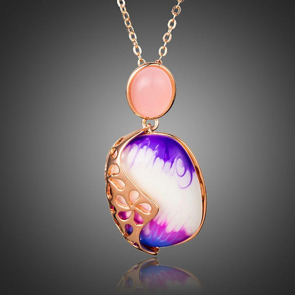 KHAISTA artist paint crystal pendant necklace on white background