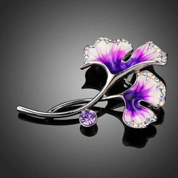Khaista artistic bloom flower brooch pin on white background