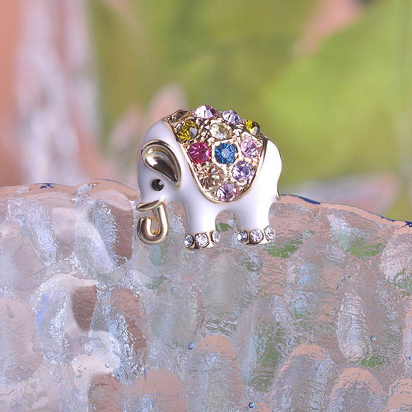 Khaista Baby Elephant Brooch on white background