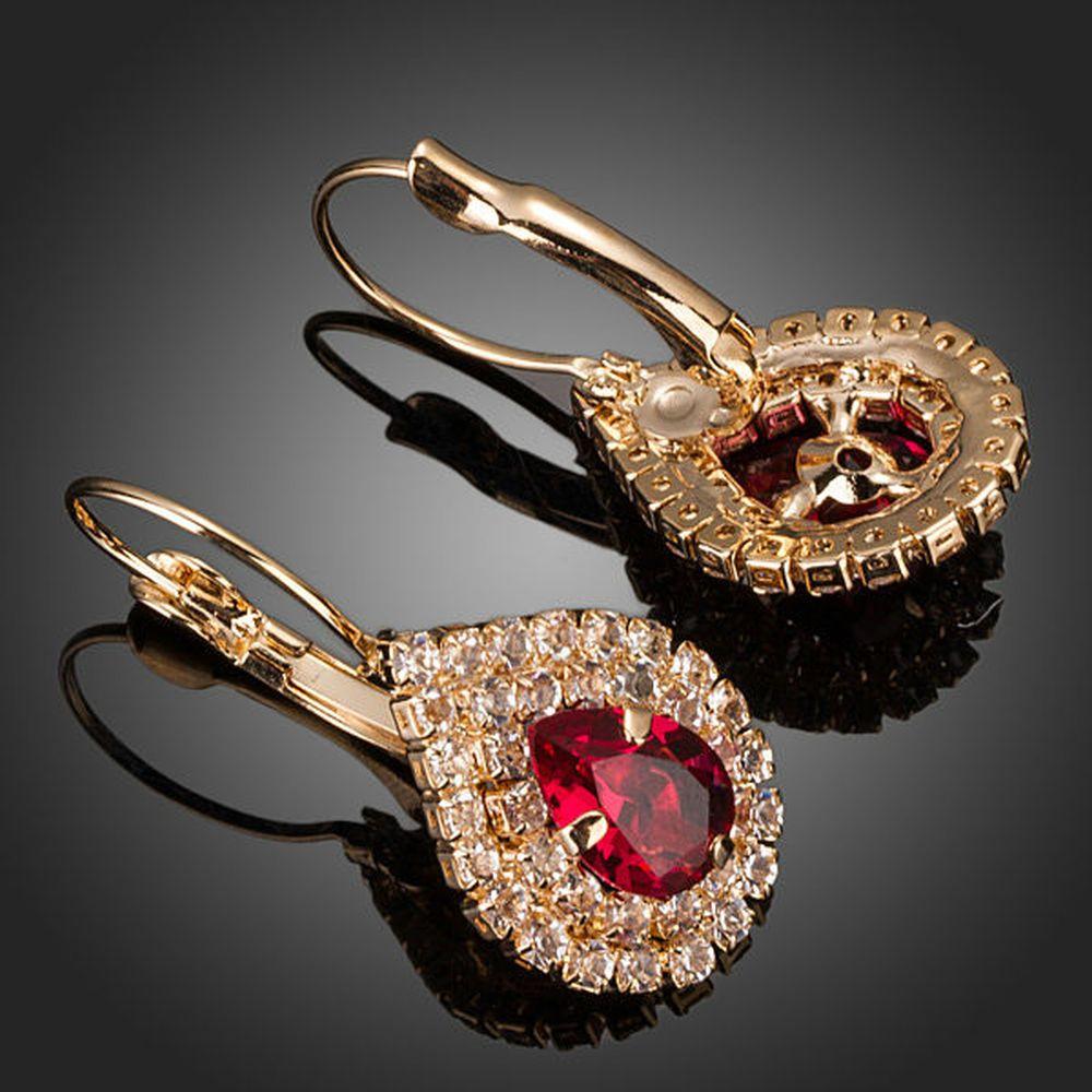 khaista blood red cubic zirconia drop earrings kpe0151 image 4