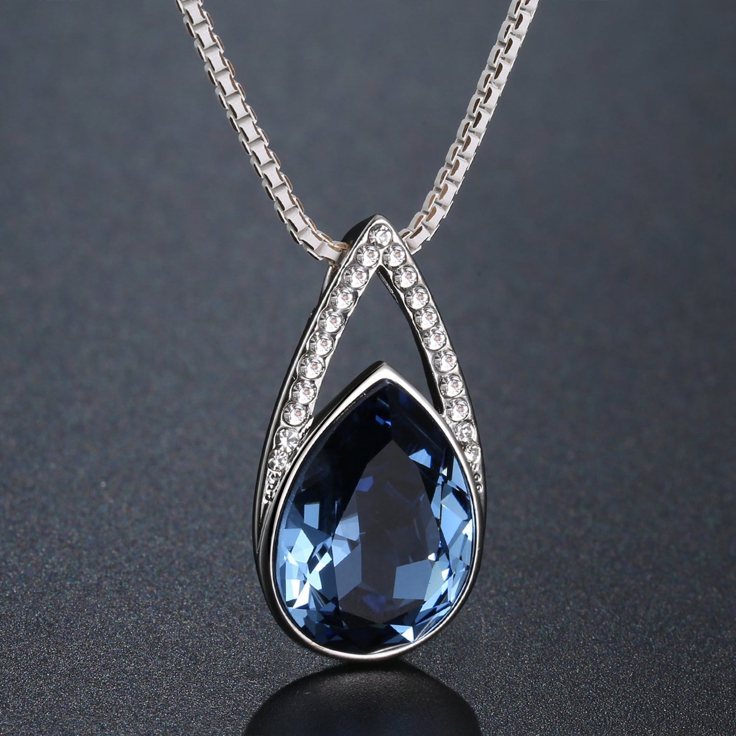 khaista blue pear necklace kpn0268 image 4