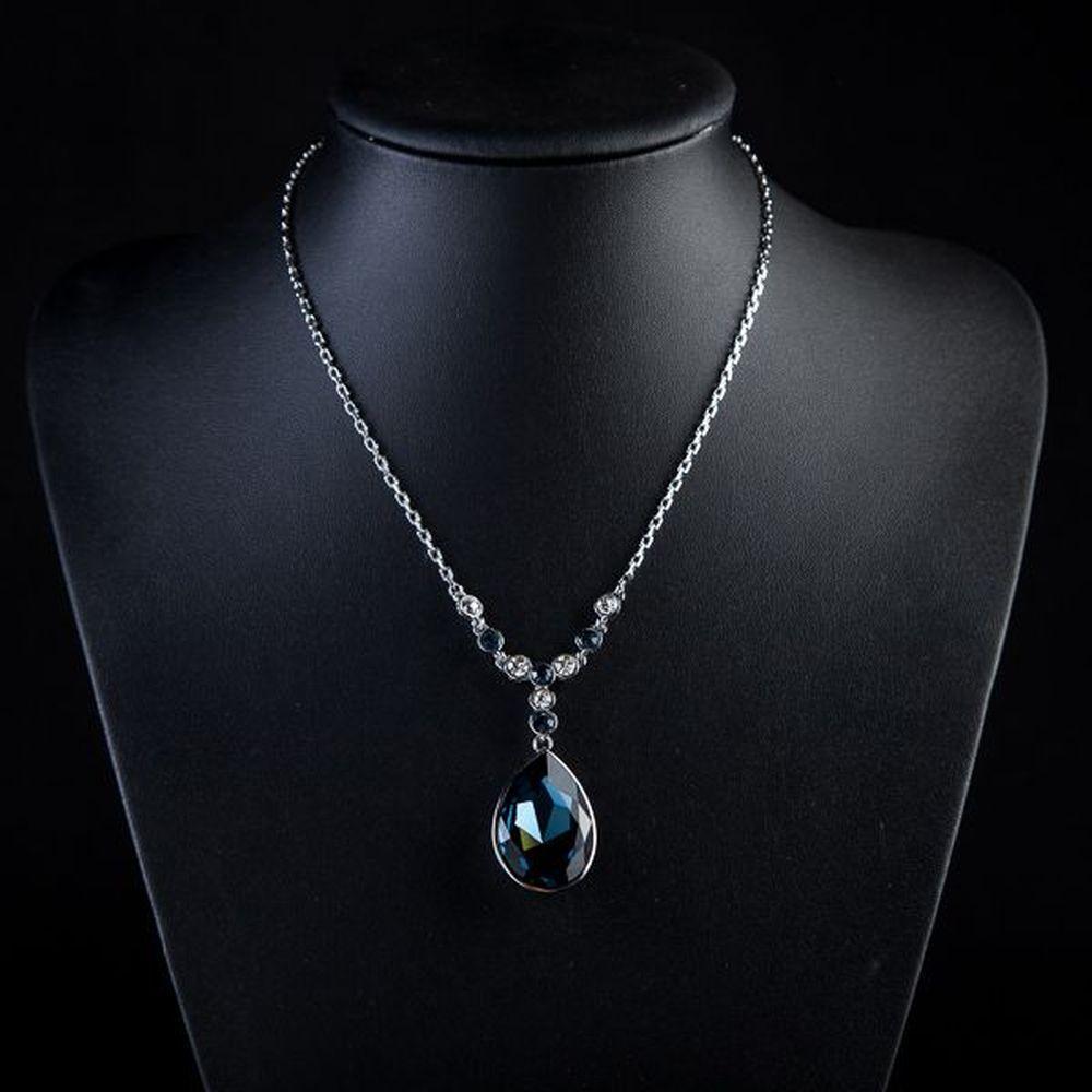 khaista blue water crystal necklace kf0064 image 4