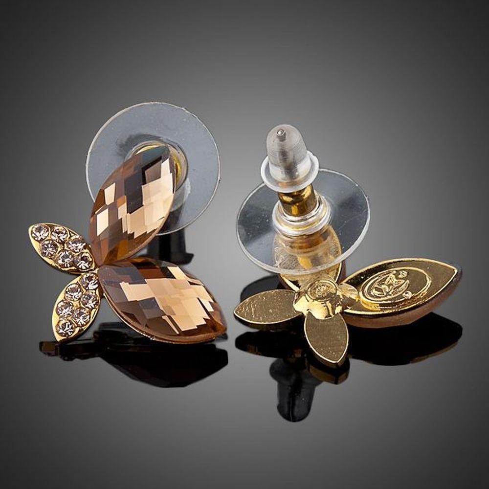 khaista butterfly gold stellux austrian crystal stud earrings kpe0046 image 4
