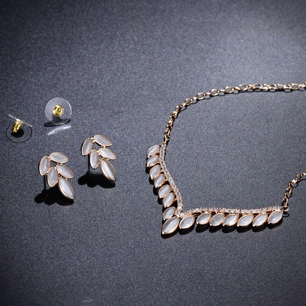 khaista cat s eye stone antler cubic zirconia bridal wedding jewelry set image 4