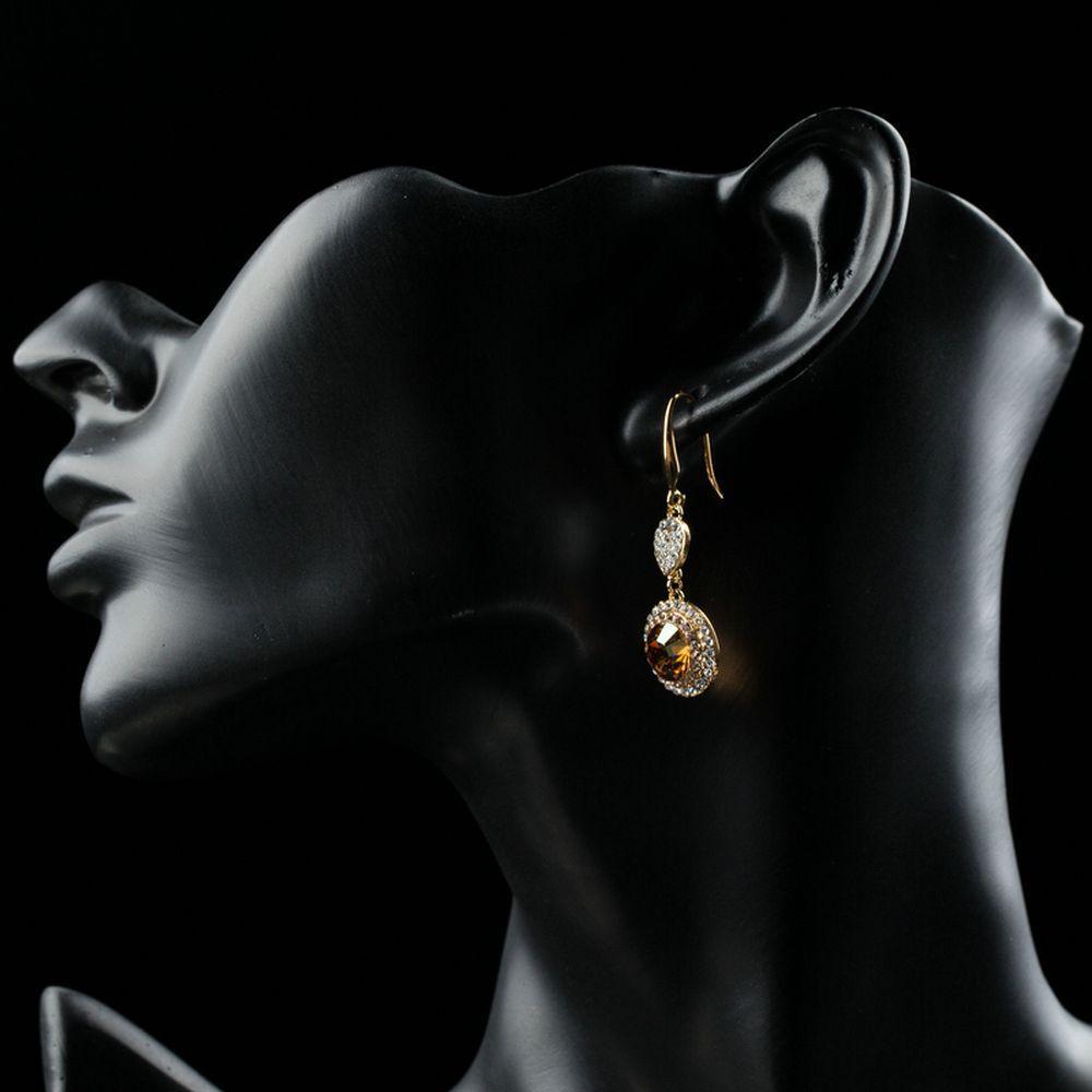 khaista champagne round drop earrings kf0294 image 4