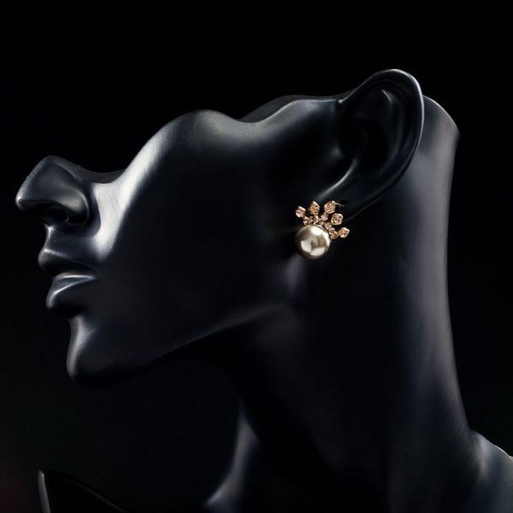 khaista chocolate pearl crown stud earrings mje0017 image 4