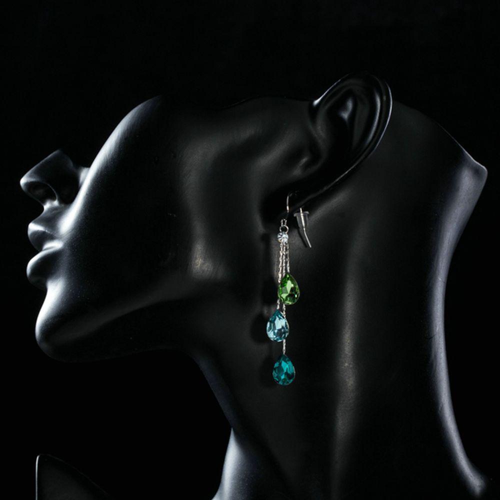 khaista color raindrops crystal drop earrings mje0194 image 4