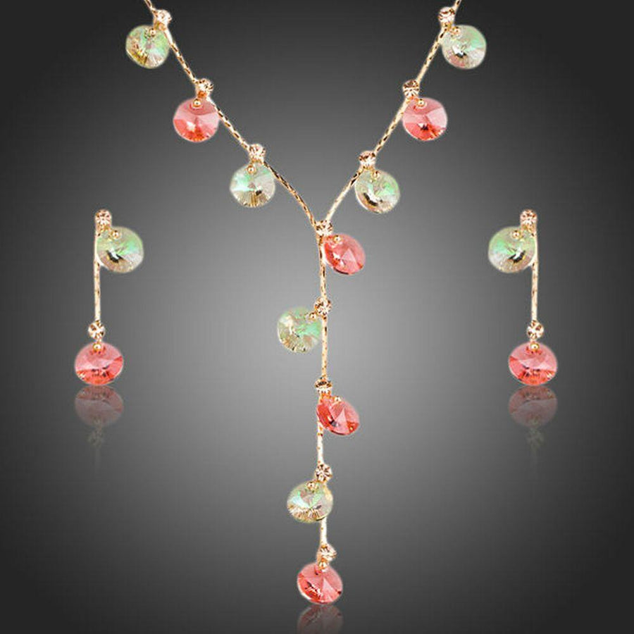 Khaista multicolour Stellux Austrian crystal drop earrings set