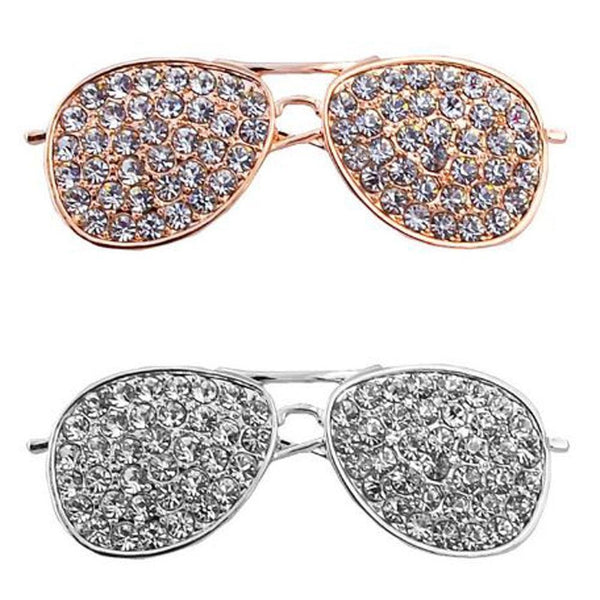 Khaista crystal sunglasses brooch on white background