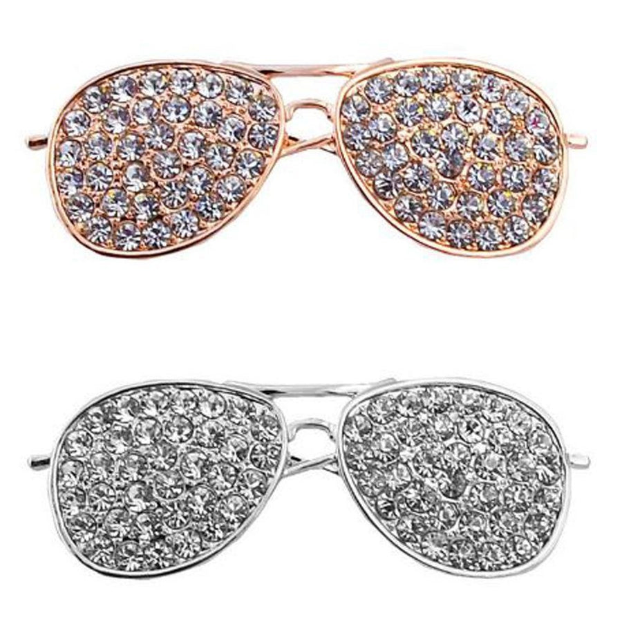 Khaista crystal sunglasses brooch on white background