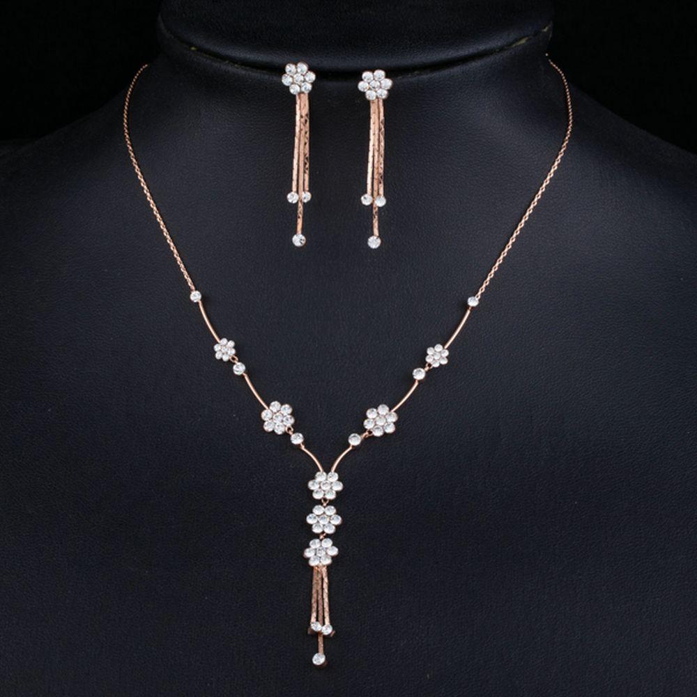 khaista crystal design drop earrings pendant set mjg0196 image 4
