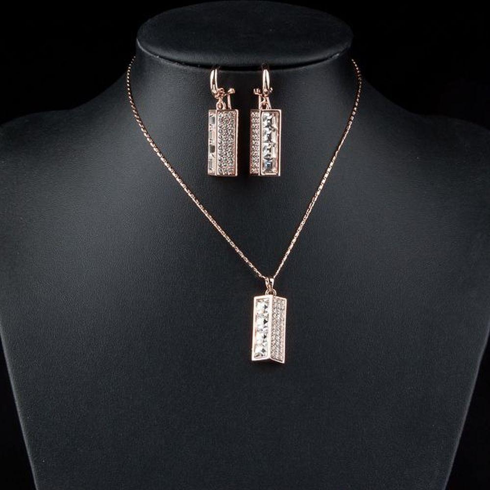 khaista crystal lamp drop earrings and necklace set mjg0043 image 4