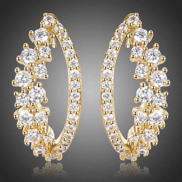 KHAISTA cubic zircon fashion earrings on white background