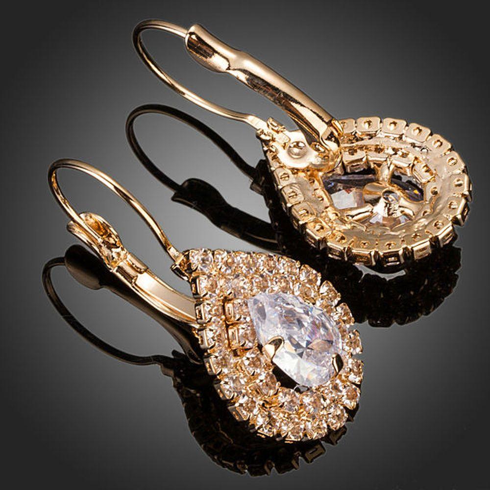 khaista cubic zirconia tear drop earrings kpe0150 image 4