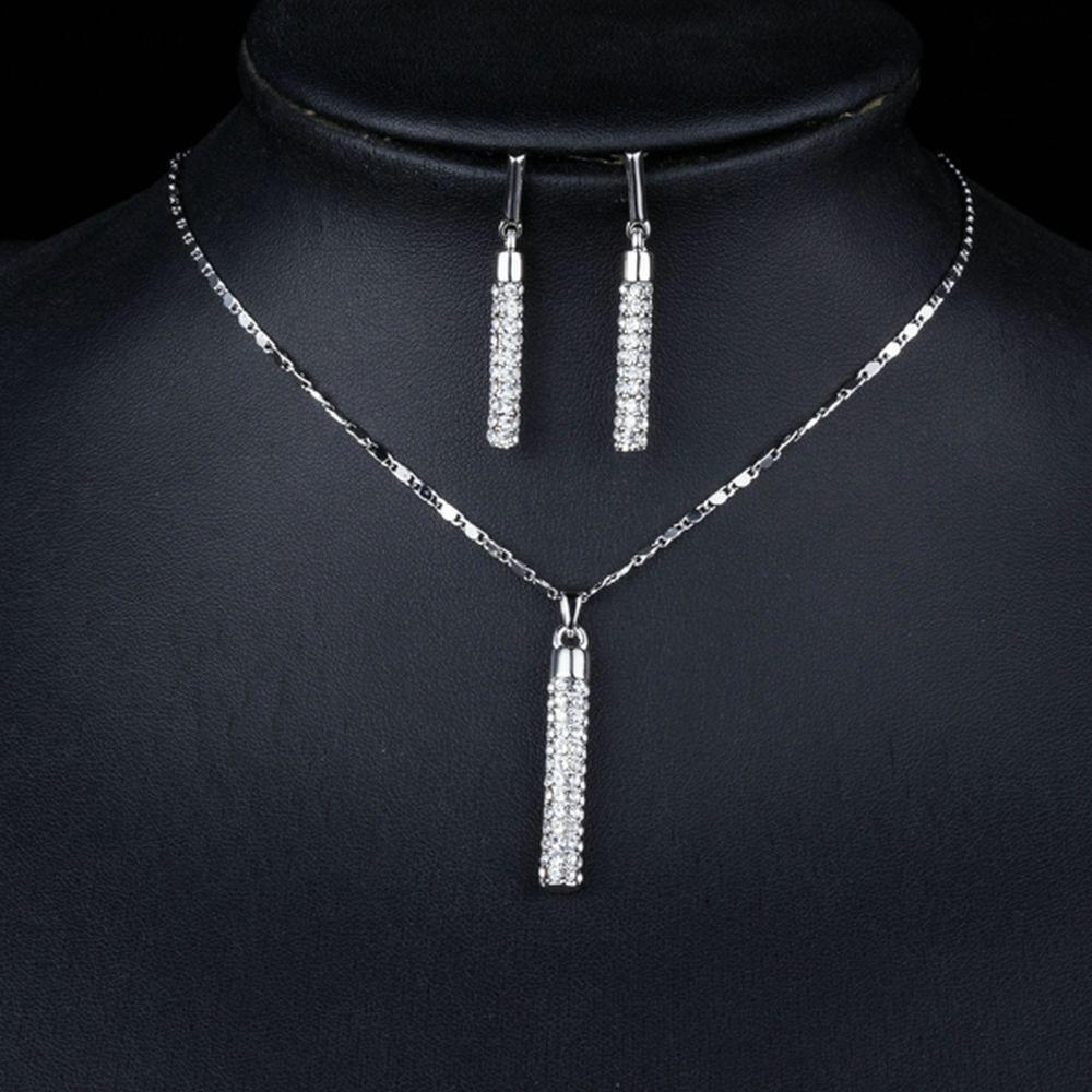 khaista cylindrical white crystal jewelry set mjg0216 image 4