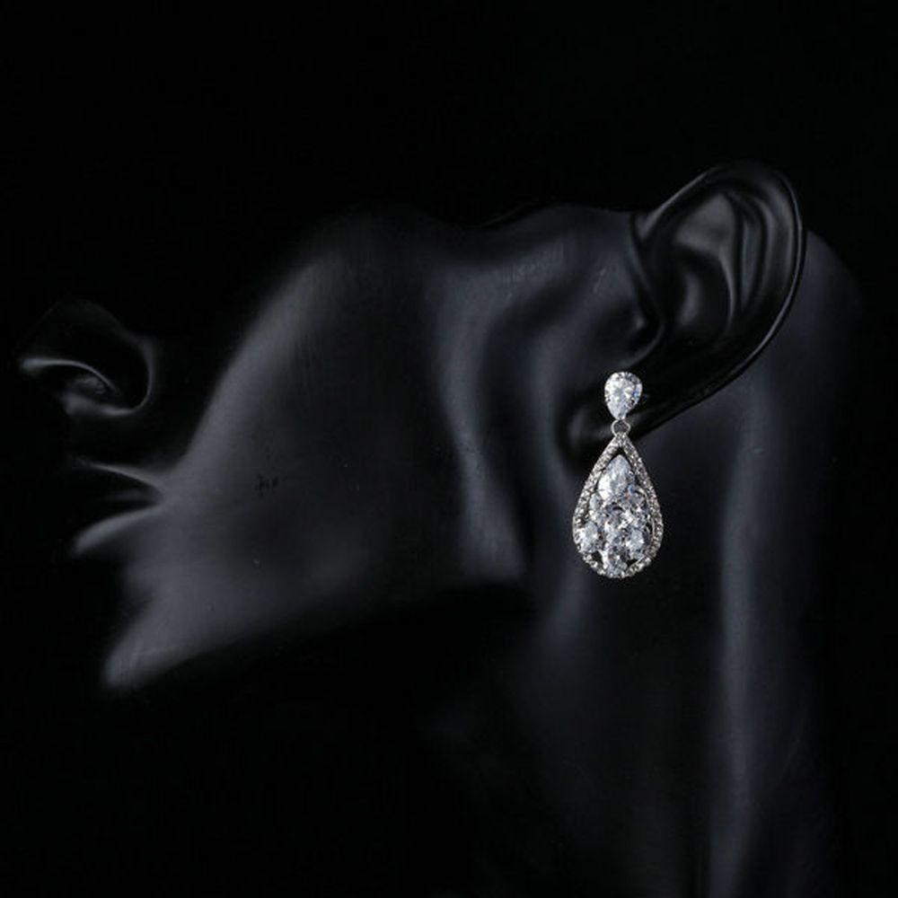 khaista driblet cubic zirconia drop earrings me0138 image 4
