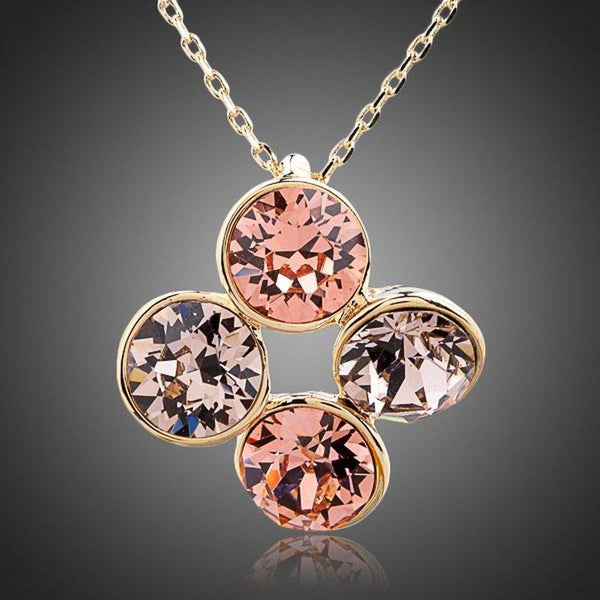 KHAISTA end to end crystal circles necklace on white background