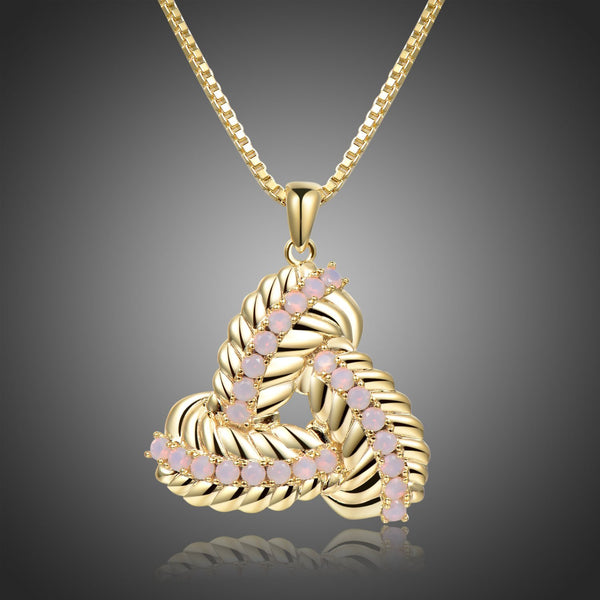 KHAISTA end to end crystal leaf necklace on white background