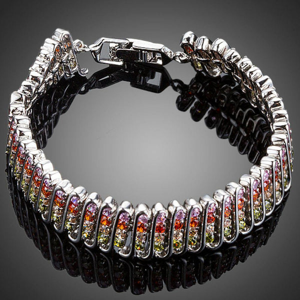 KHAISTA fireflies CZ cuff bracelet on white background