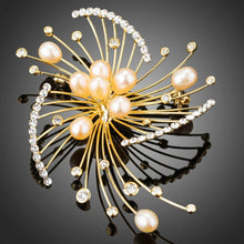 Load image into Gallery viewer, Fireworks Design with Pearls Brooch Pin - KHAISTA Fashion Jewellery
