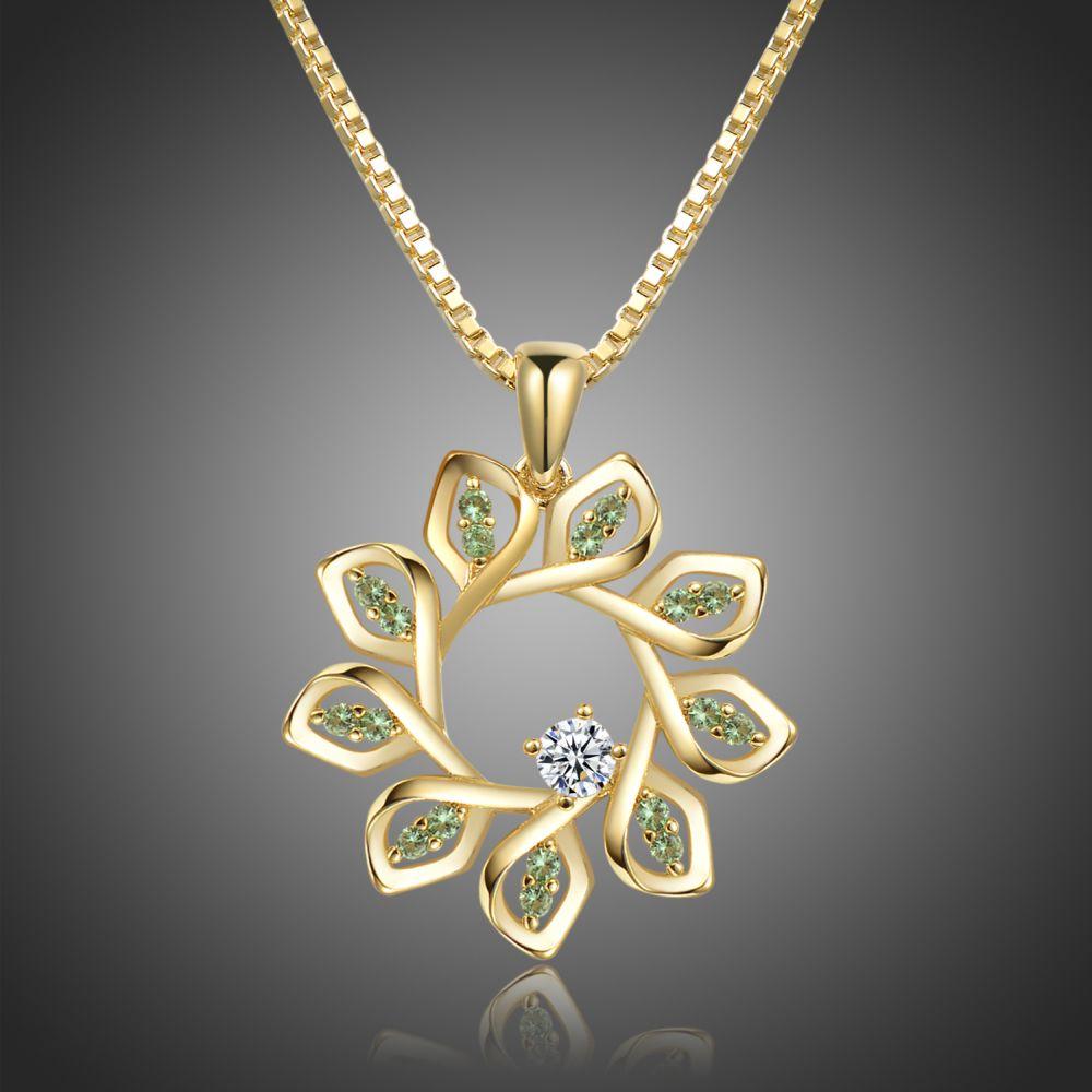 khaista flower green cz pendant necklace kfjn0285 image 5
