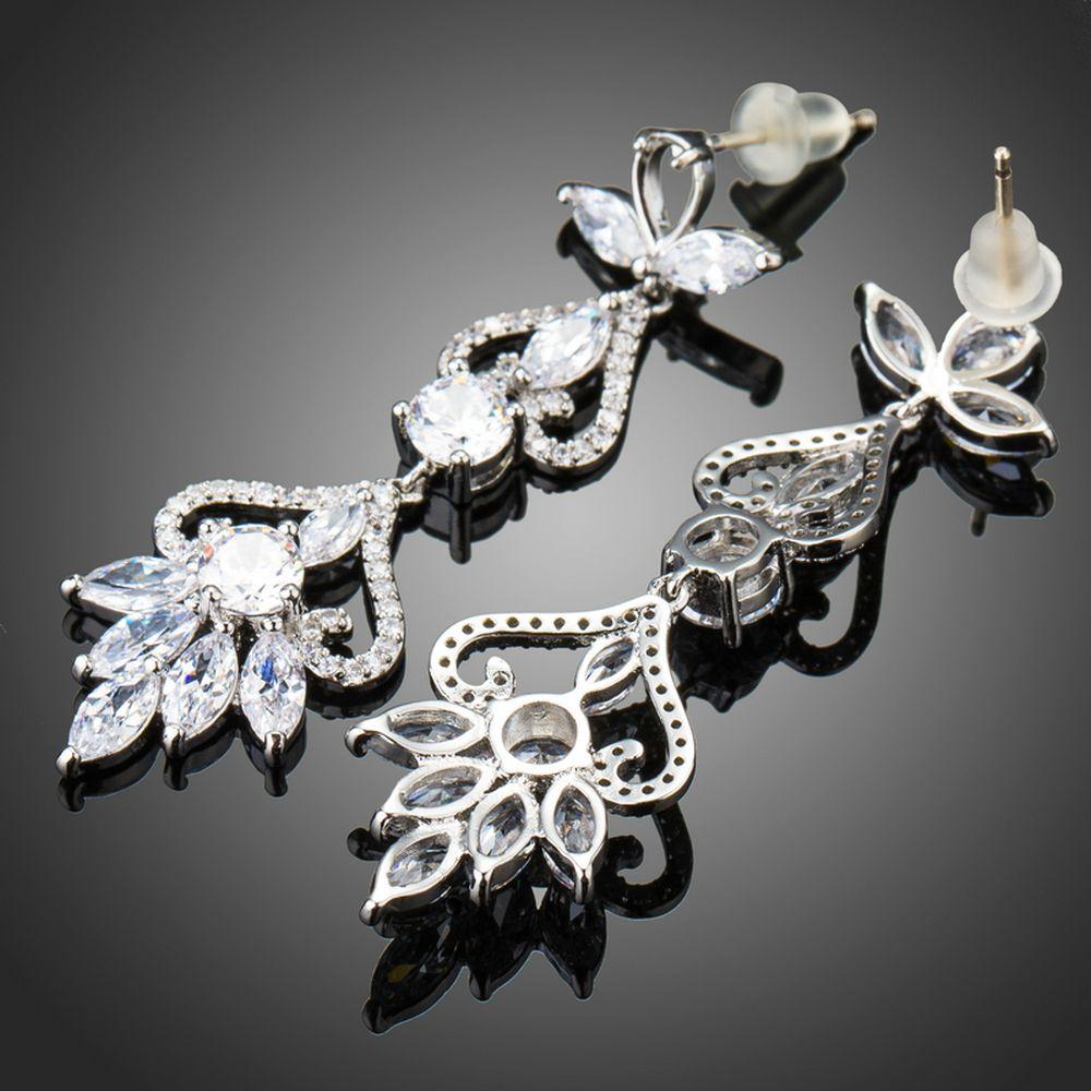 khaista flower shape crystal drop earrings kpe0286 image 4