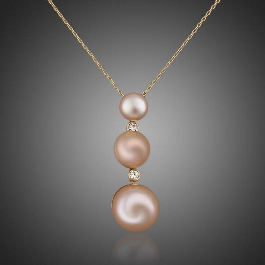 KHAISTA freshwater pearl pendant necklace on white background