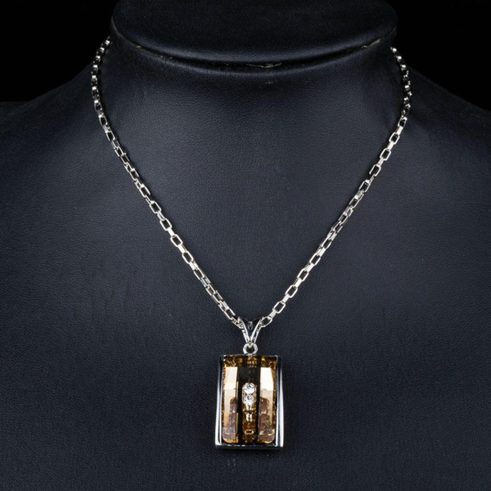 khaista geometric champagne pendant necklace mjn0181 image 4