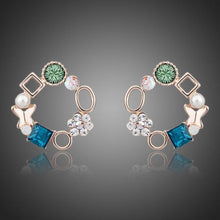 Load image into Gallery viewer, Geometric Circle Stud Earrings - KHAISTA Fashion Jewellery
