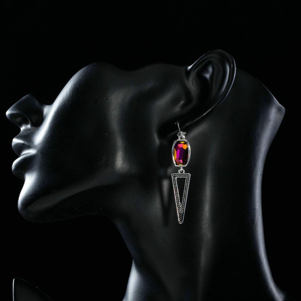 khaista geometric design crystal drop earrings mje0183 image 4