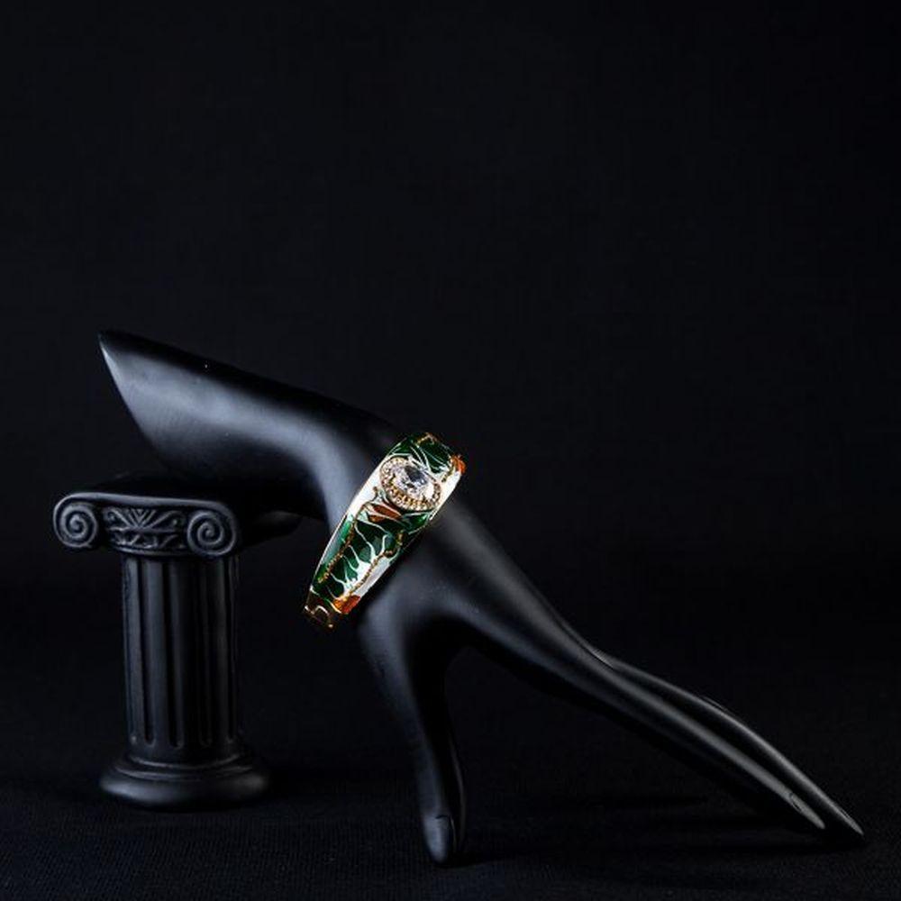 khaista gold plated artistic paved cuff bangle mb0021 image 4