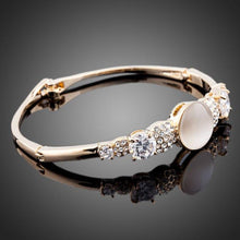 Load image into Gallery viewer, Gold Plated Cubic Zirconia Bracelet Bangle - KHAISTA Fashion Jewellery
