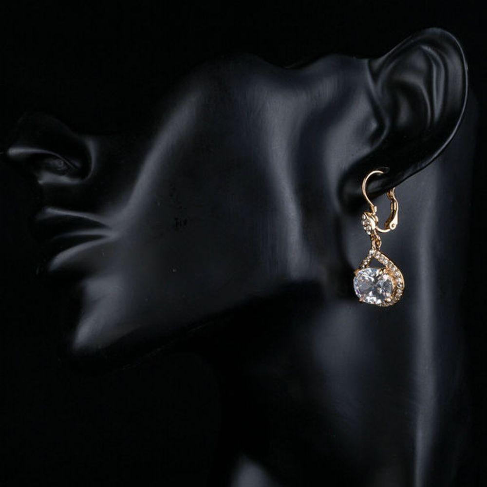 khaista gold plated cubic zirconia love drop earrings mje0146 image 4