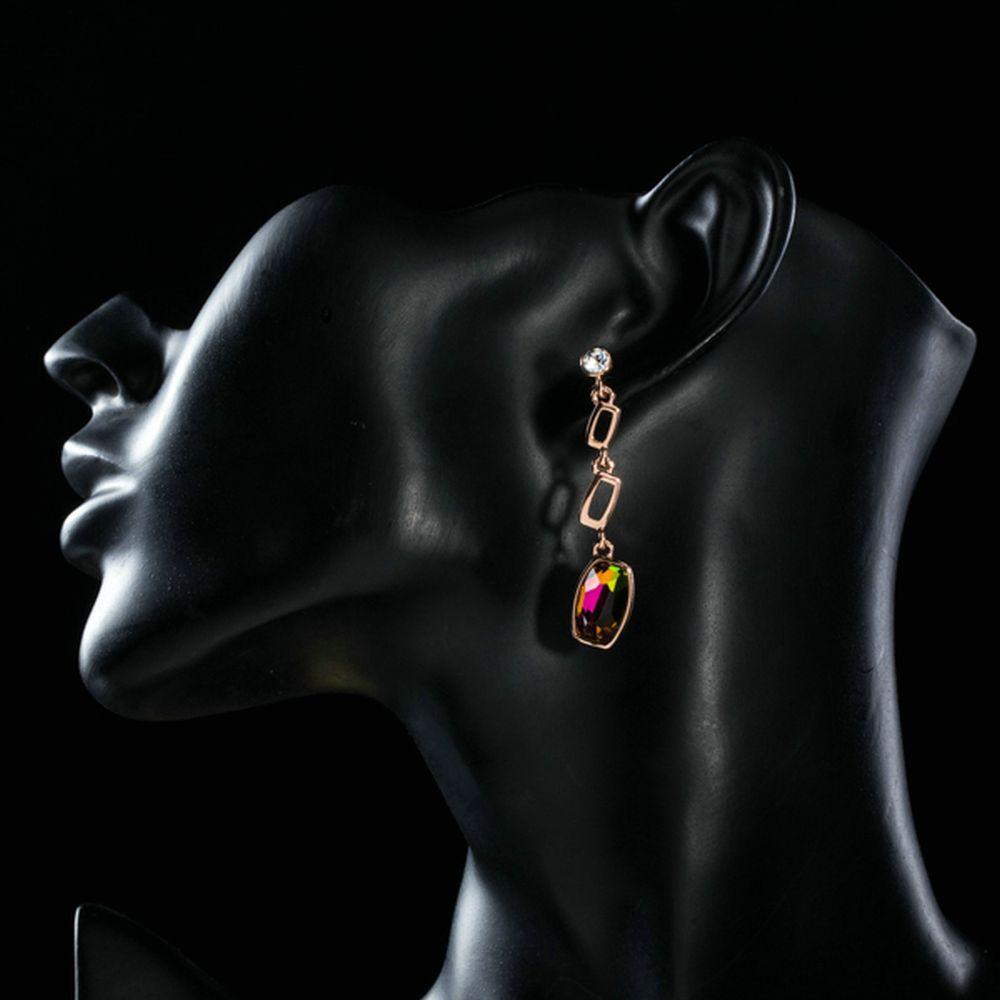 khaista gold plated lame curved crystal drop earrings mje0186 image 4