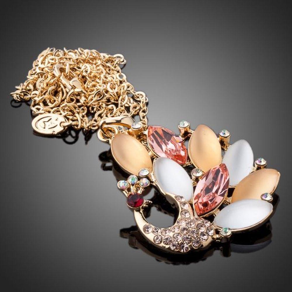 khaista golden peacock crystal pendant kpn0122 image 4