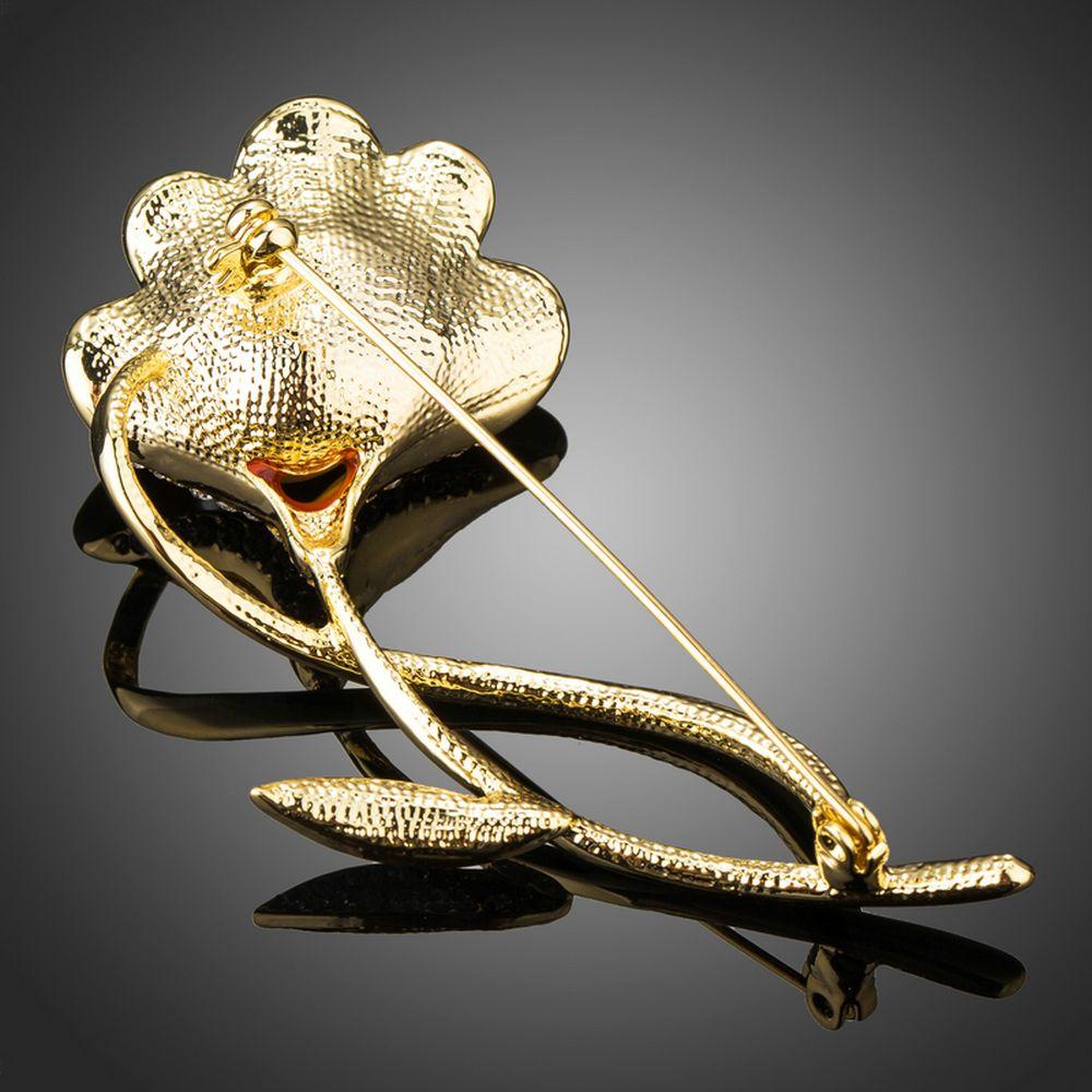 khaista golden tree branch simulated pearl artistic flower brooch image 3