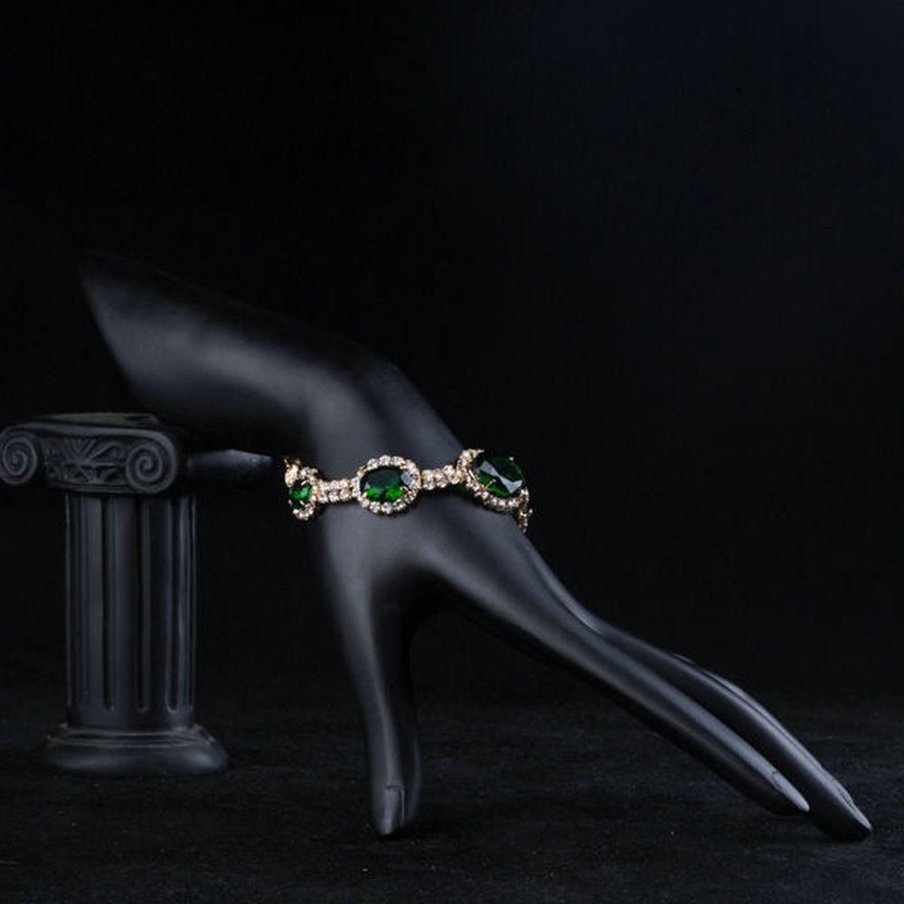 khaista green geometrical oval cut bracelet mb0054 image 4