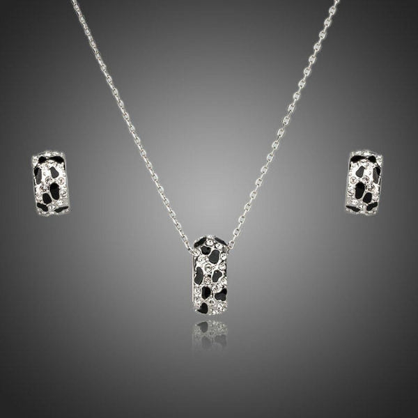 Khaista leopard print crystal necklace earrings set