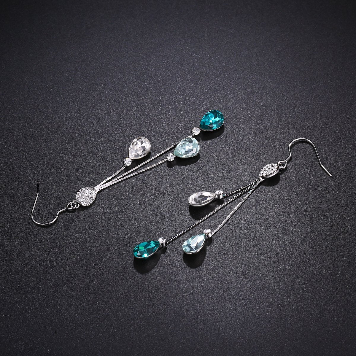 khaista multicolor austrian crystal drop earrings kpe0342 image 4