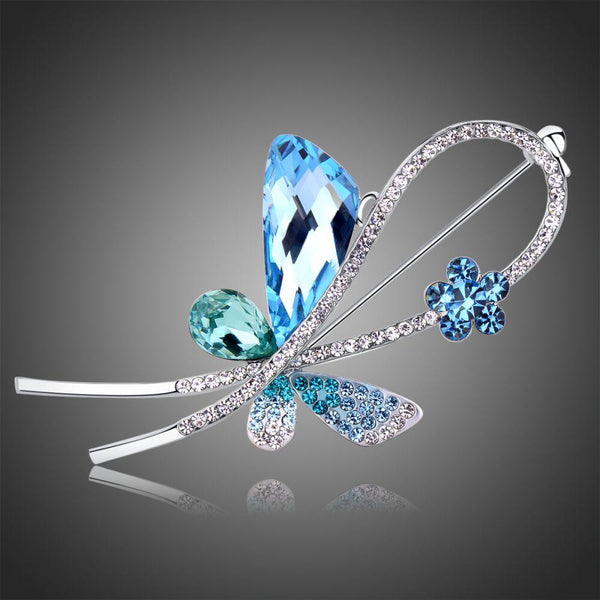 Khaista multicolour crystal plant statement brooch on white background