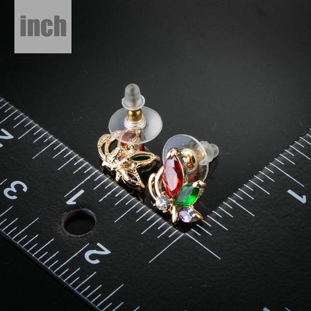 khaista multicolored butterfly stud earrings kf0123 image 4