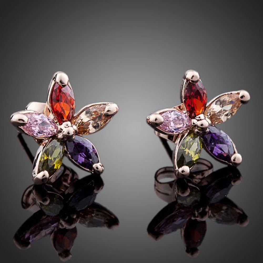khaista multicolour stellux austrian stud earrings kpe0060 image 4