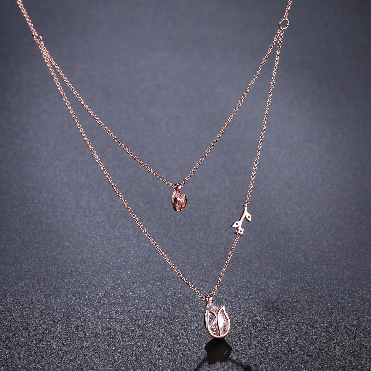 khaista pear cut clear cubic zirconia necklace kpn0249 image 4