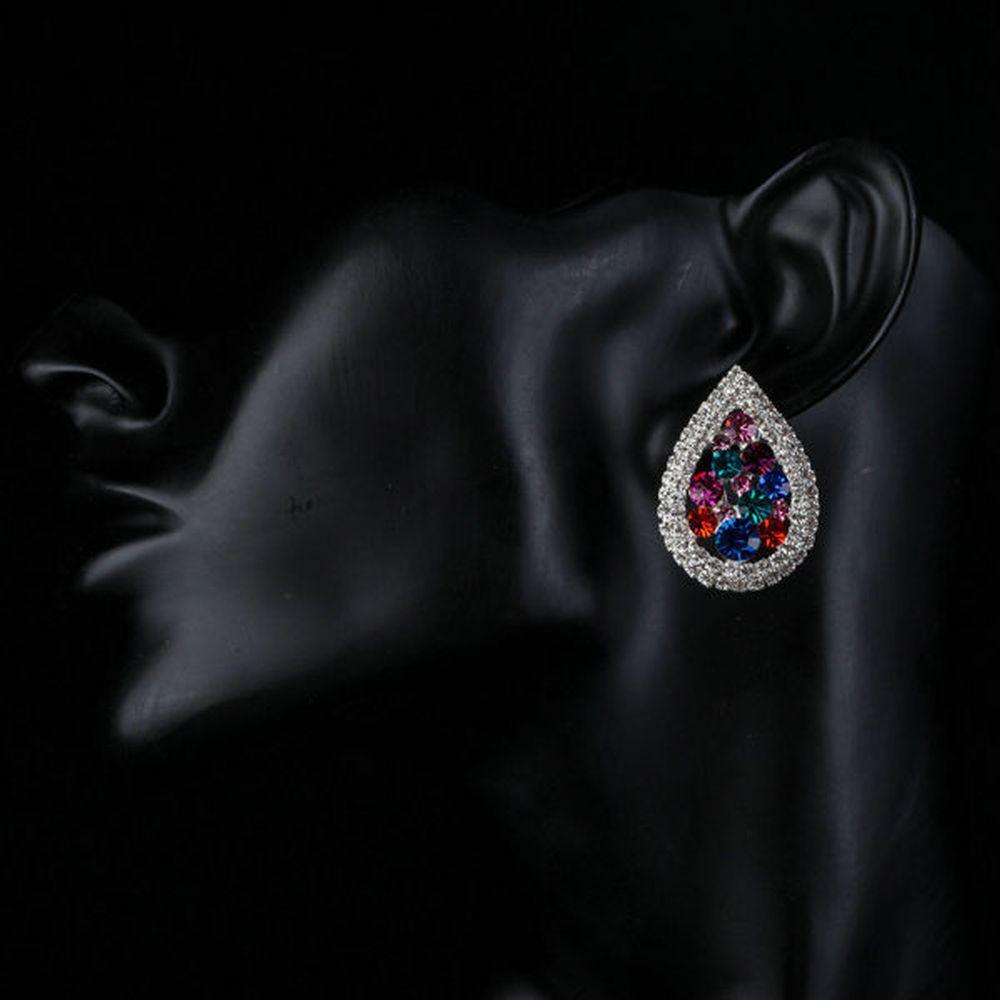 khaista pear shaped cubic zirconia stud earrings me0117 image 4