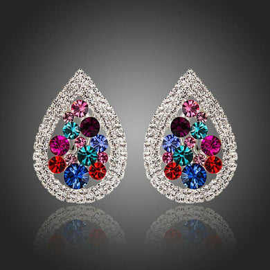 Pear Shaped Cubic Zirconia Stud Earrings - KHAISTA Fashion Jewellery