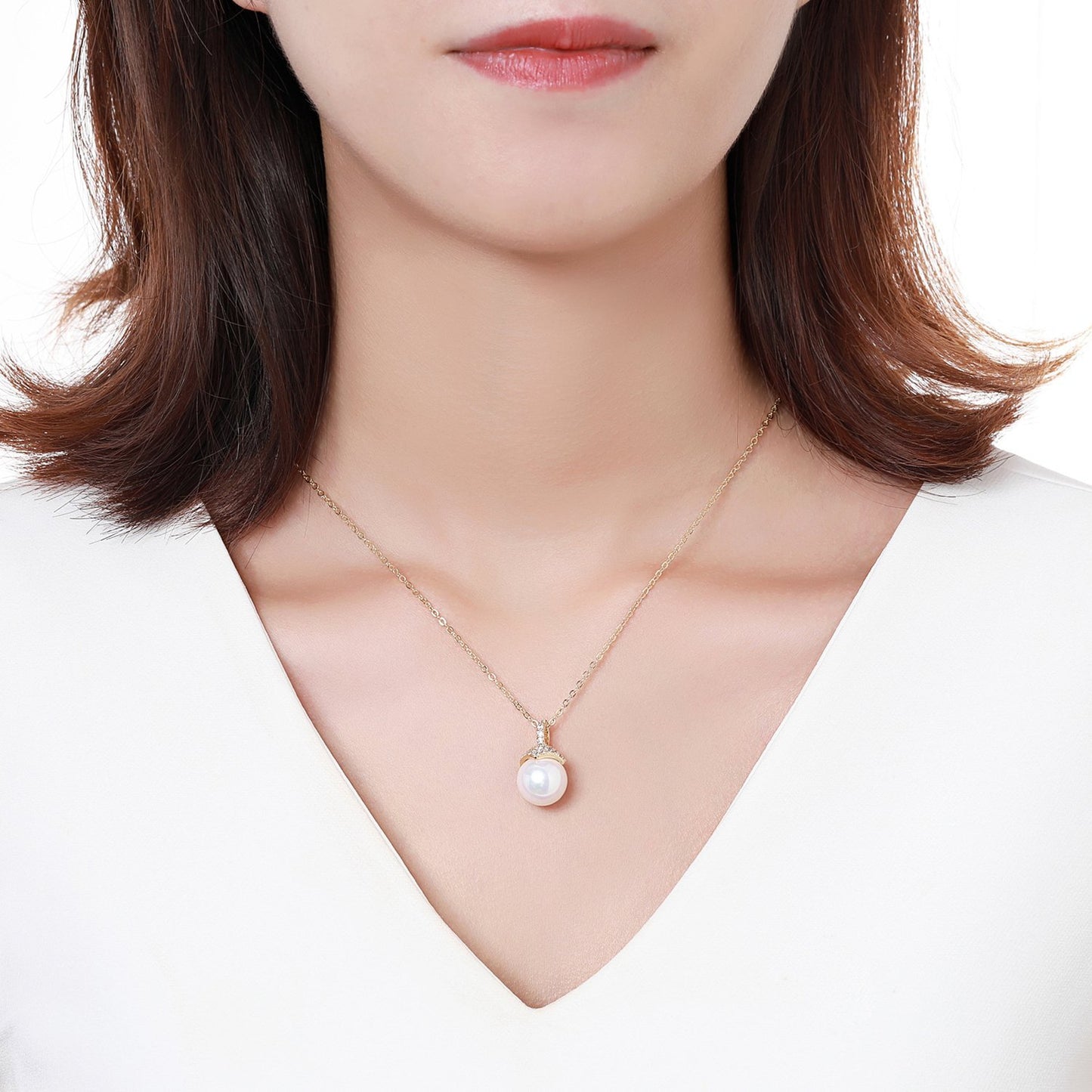 khaista pearl pendant round cut cubic zirconia necklace kpn0259 image 4