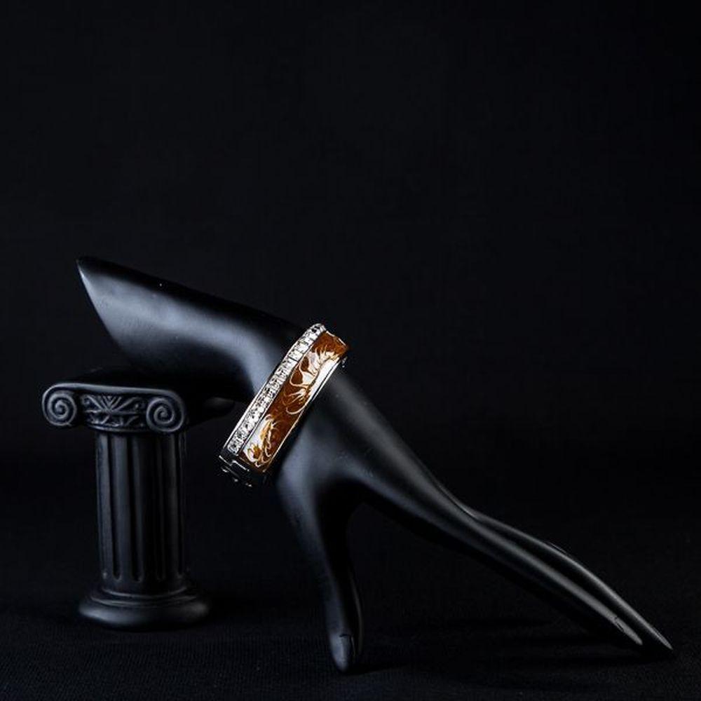 khaista platinum plated caramel cuff bangle mb0017 image 4