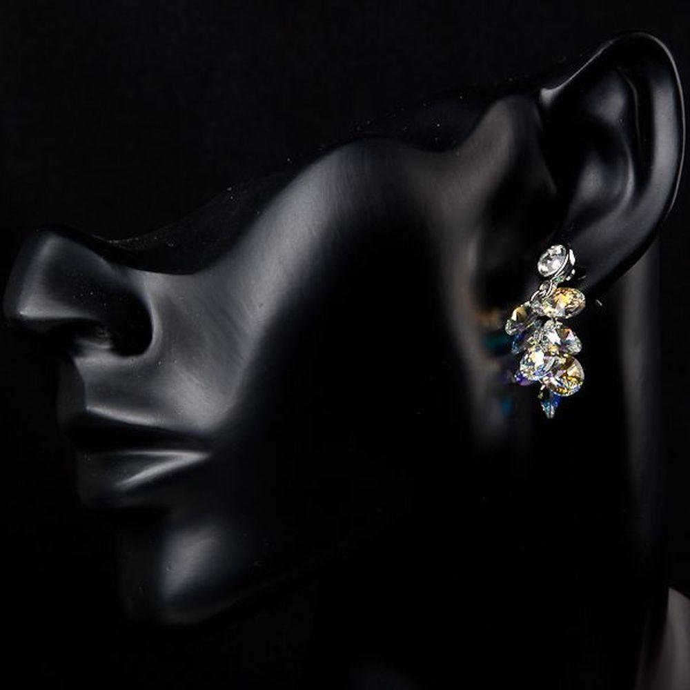 khaista platinum plated crystal cluster drop earrings me0039 image 4